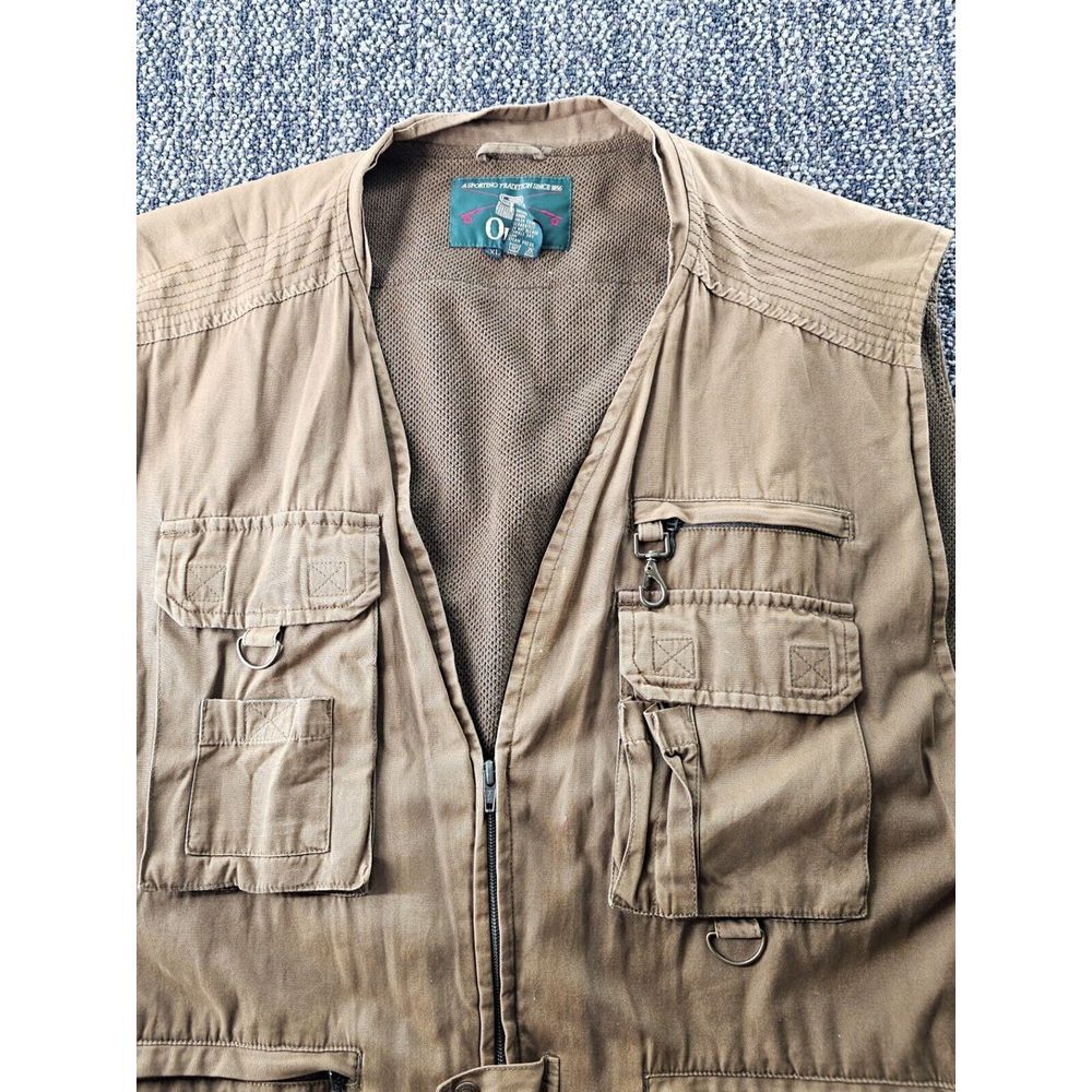 Orvis Safari Vest Size XXL Men Tan Canvas Hunting Mesh Vented Fishing Utility
